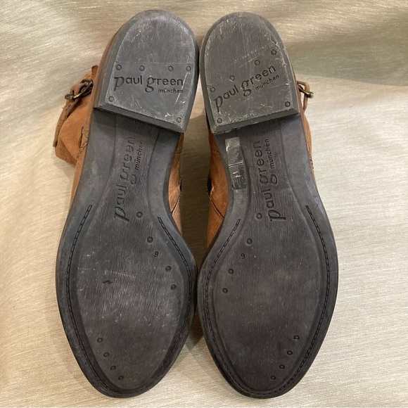 PAUL GREEN Sz 8.5 Distressed  Braided Buckle Zipper Closure Leather Boots - Picture 13 of 14